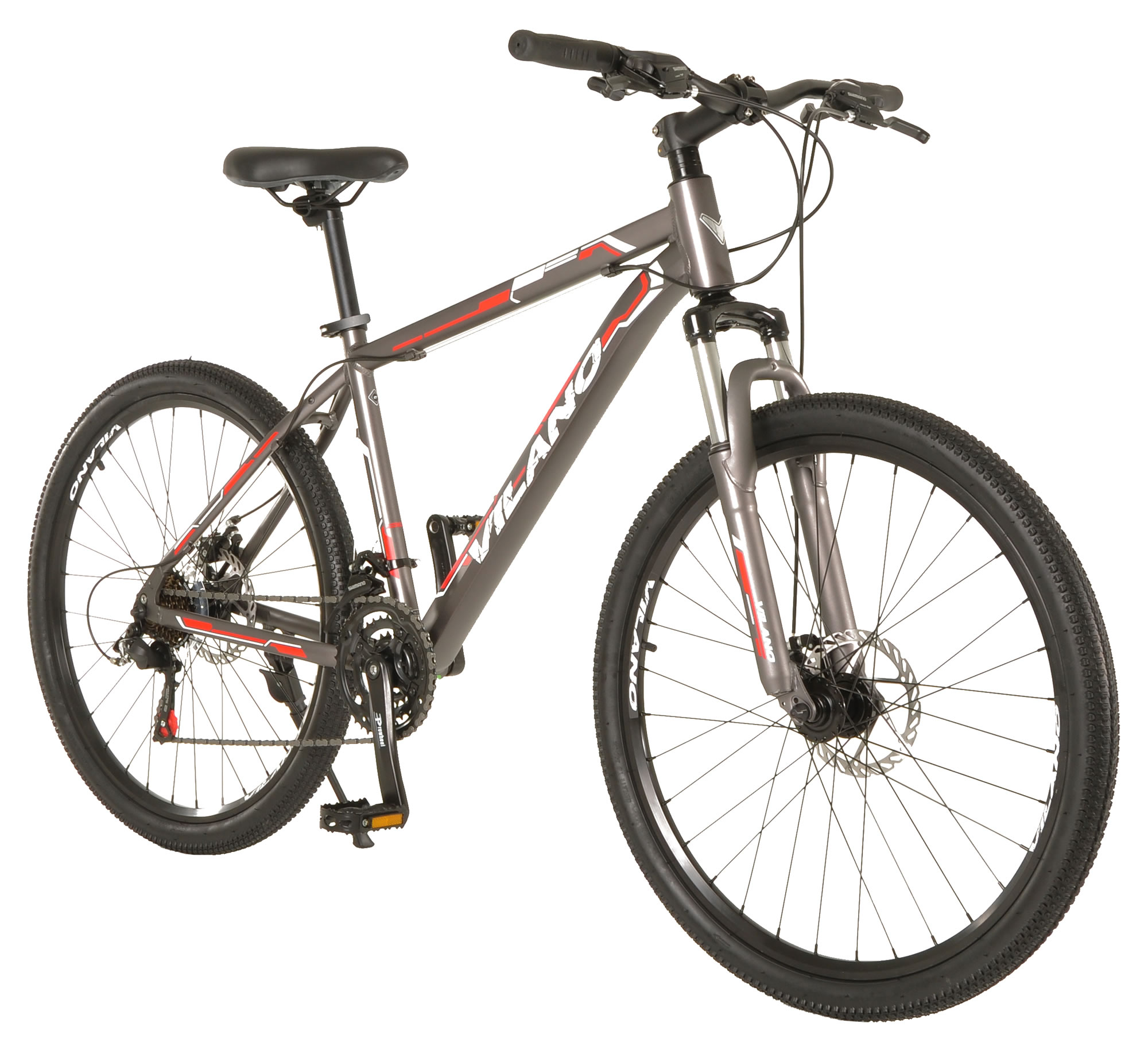 Color:Silver/Red:Vilano Ridge 1.0 Mountain Bike MTB 21 Speed Shimano with Disc Brakes