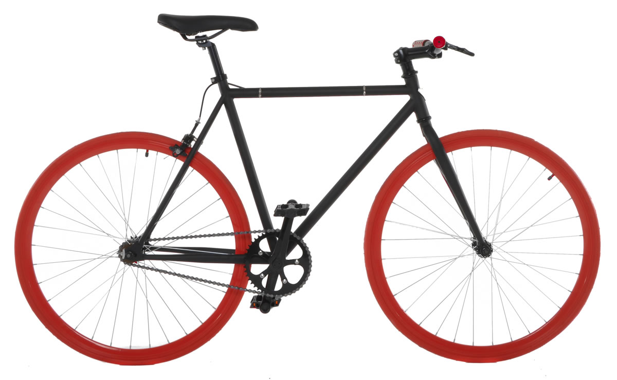 Color:Black / Red:Vilano Fixed Gear Bike Fixie Single Speed Road Bike
