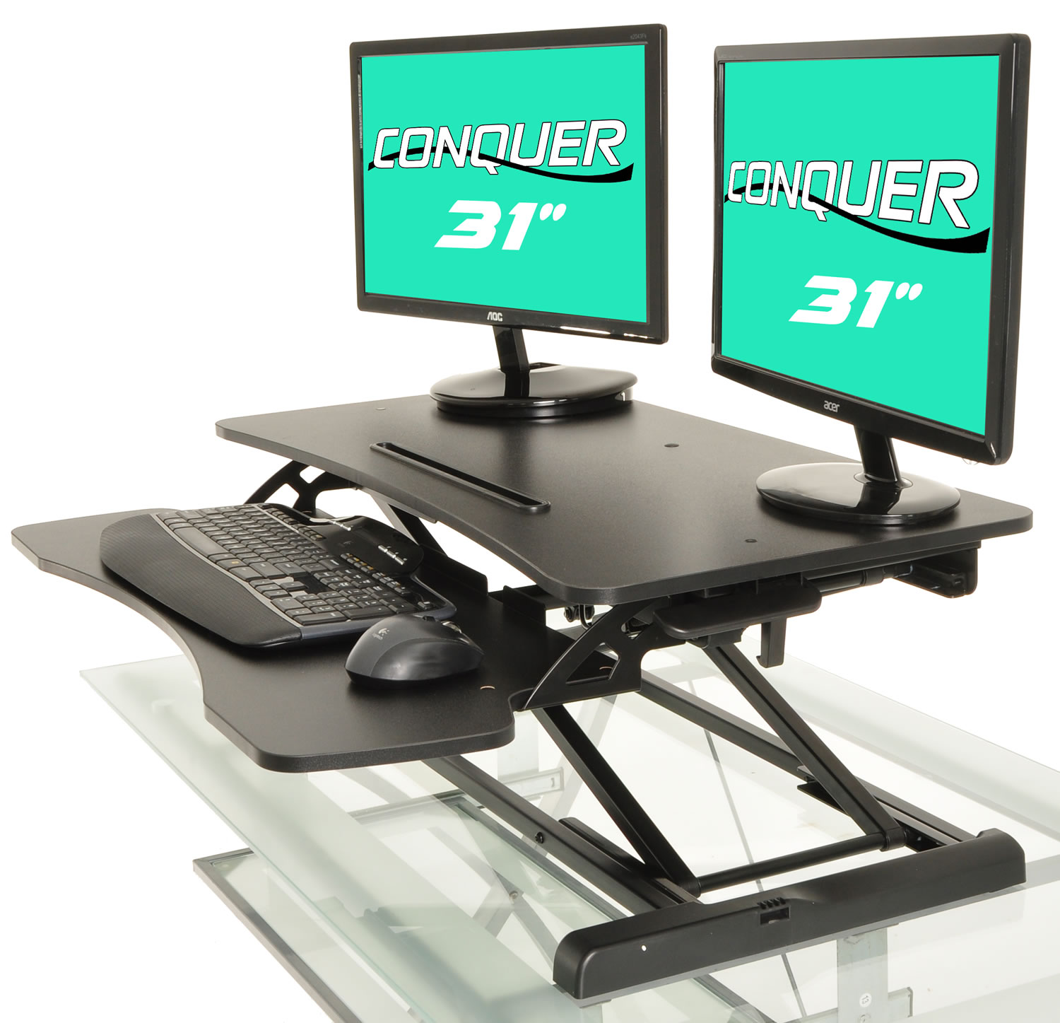 Height Adjustable Standing Desk Monitor Riser Tabletop Sit